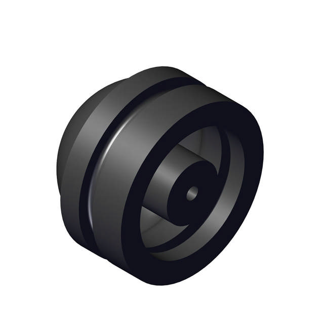 Pushbutton, black rubber