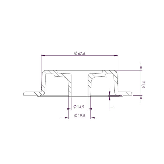 Draining connection, countersunk