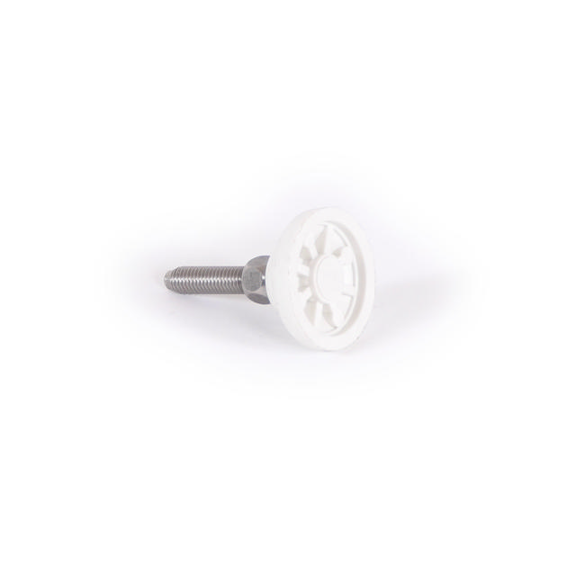 White plastic, adjustable foot