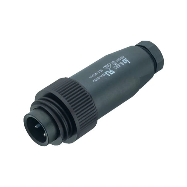 Plug, male, 4-pole for cable, Binder